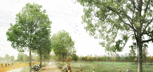 Visualisierung Landesgartenschau Ellwangen &copy; relais Landschaftsarchitekten / monokrom